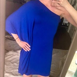 Express cotton one shoulder dress